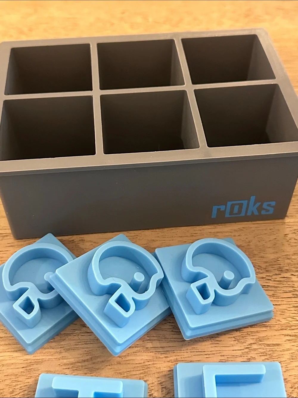 ROKS ice cube mold bundle lot tray inserts football Christmas 32 pc bar set